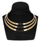 Fashion exaggerated metal hollow three-ring collar catwalk necklace clavicle chain jewelry