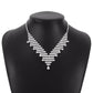 N1891 Jewelry Creative Fashion Rhinestone V-shaped Necklace Personality Claw Chain Light Luxury Cold Necklace