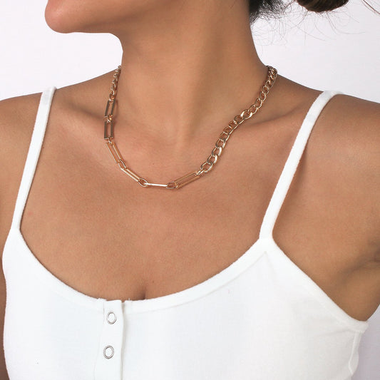 N1149 Simple and niche single-layer necklace chain splicing indifferent necklace retro trendy necklace for women