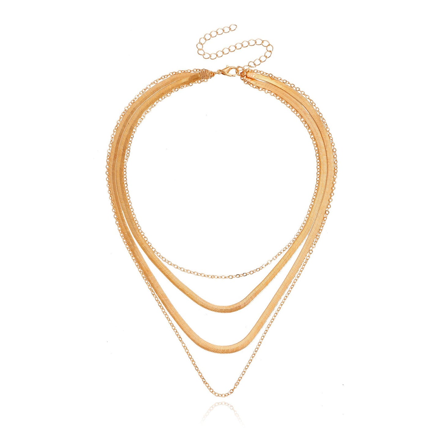 Jewelry trendy multi-layer flat snake collarbone chain necklace female ins niche design sense choker