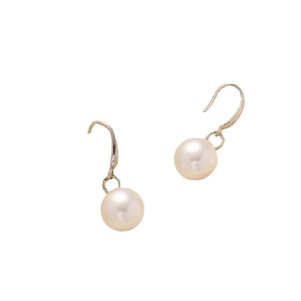 Taobao hot style simple silver-plated pearl earhook earrings 1mm pearls