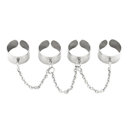 Punk net red chain combination ring personality design sense one-piece open ring set men and women the same style