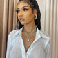 N1597 Light luxury niche fashion collarbone necklace imitation pearl circle claw chain full of diamond personality necklace