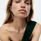 E1889 Jewelry Hollow Geometric Flower Earrings Metal Fashion Irregular Exaggerated Earrings