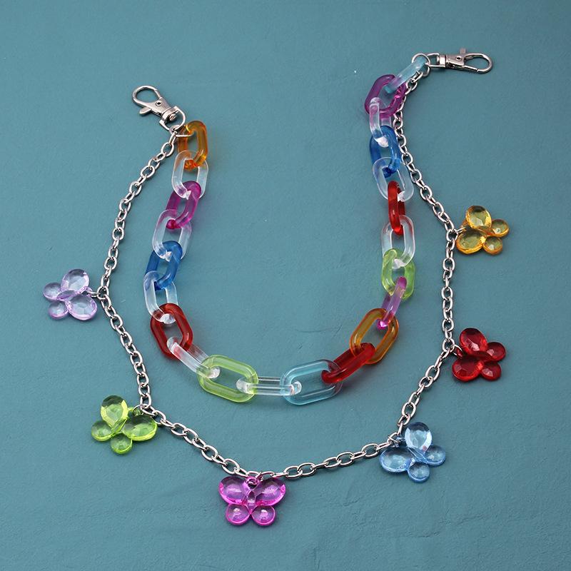 Jewelry street shooting color chain pants chain fashion candy color sexy hot girl butterfly waist chain