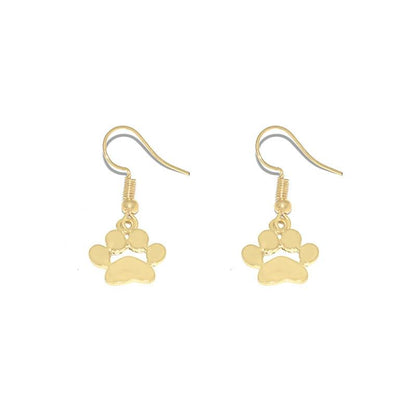 Jewelry creative pet dog paw dog print earrings female earrings cute animal paw earrings