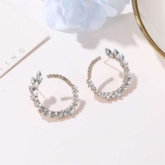 Personality earrings horse eye zircon earrings female personality temperament earrings super flash zircon bridal earrings