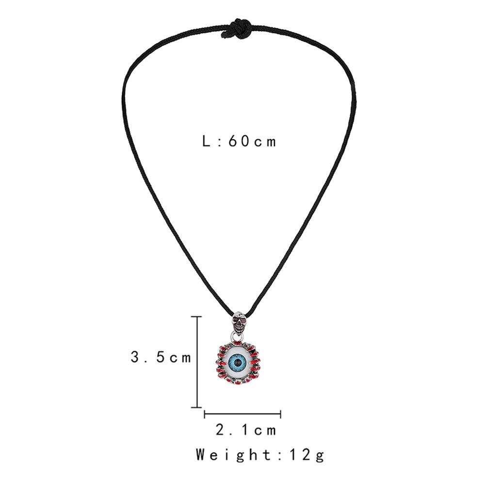 Trendy Personality Men's Creative Design Devil Eye Skull Luminous Necklace
