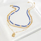 Jewelry fashion small daisy flower rice bead necklace simple metal portrait tag necklace female