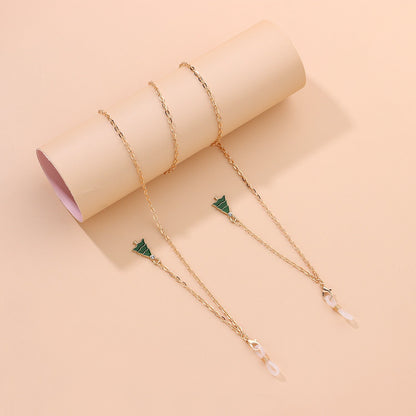 Jewelry Temperament Drip Glaze Tassel Christmas Tree Glasses Chain Female Fashion Metal Chain Glasses Accessories