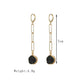 Fashion Retro Resin Bezel Earrings Long Chain Earrings Women Accessories