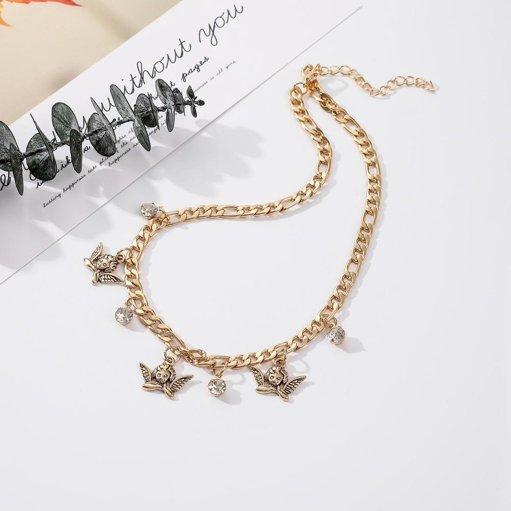 Short Necklace Beautiful Little Angel Tears Water Drops Clavicle Chain Necklace Jewelry Female