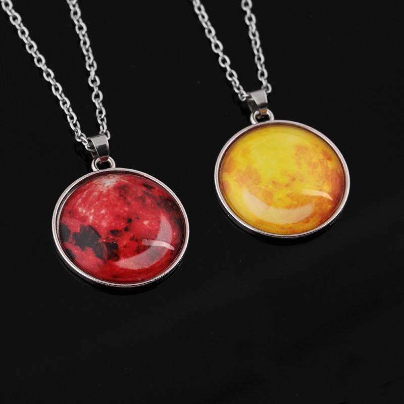 Harajuku Universe Fantasy Starry Sky Time Gemstone Luminous Necklace Personality Luminous Pendant Jewelry