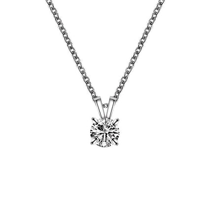 Hearts and Arrows Zircon Pendant Simple Fashion Temperament Girls Four Claws Necklace Jewelry