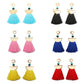 Vintage Ethnic Scalloped Tassel Earrings Fashion Colorful Exaggerated Accessories Boho Earrings
