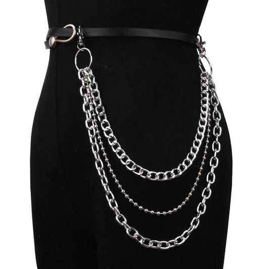 Jewelry simple retro hip-hop pants chain female cool trendy punk metal denim chain pants chain