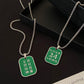 Fashion creative itinerary code square brand pendant necklace men and women with the same style personality green arrow can pass clavicle chain tide