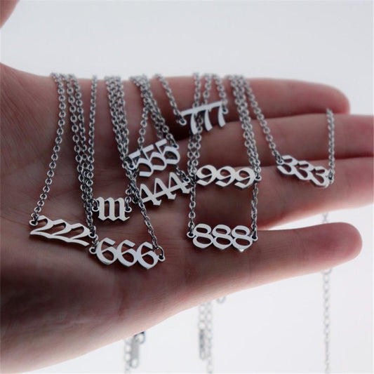 Personalized digital number 111666888999 titanium steel digital year anklet