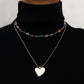 Jewelry color mini love crystal stacked necklace female clavicle chain sweet niche personality necklace