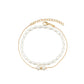 Fashion Chain Elastic Thread Double Layer Anklet Elegant Temperament Imitation Pearl Anklet Accessories