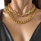 Hip Hop Punk Vintage Metal Aluminum Chain Necklace Set Hip Hop Trend Geometric Clavicle Necklace