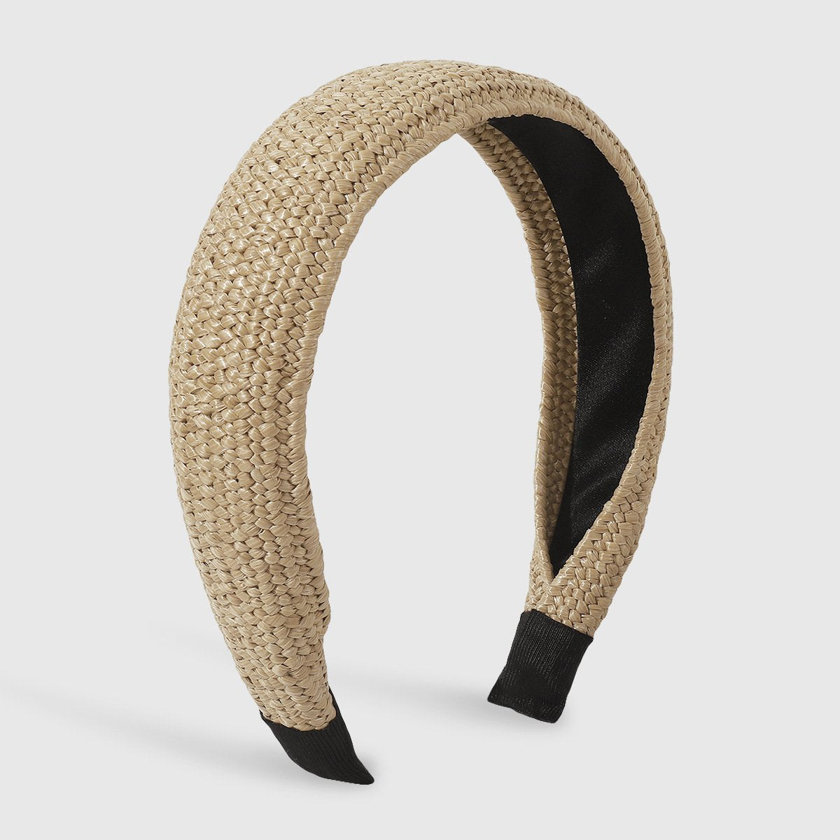 F4755 Bohemian raffia woven headband wide-brimmed retro handmade fashion personalized flat headband female