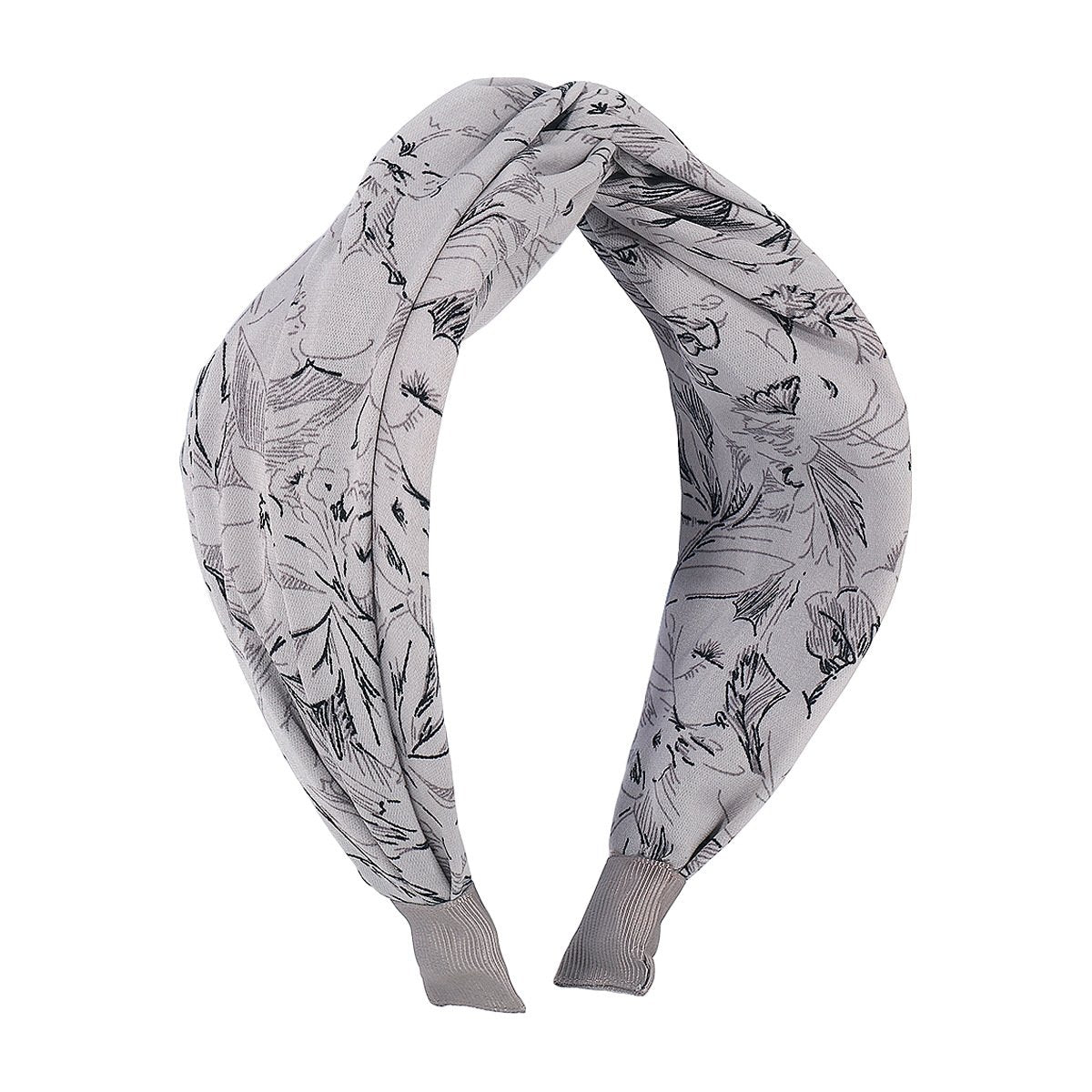F475 Retro literary and artistic geometric headband elegant printed fabric wide-brimmed headband going out to wash face hair accessories