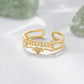 Stainless steel frosted pearl sand ring name ring DIY letter peach heart ring