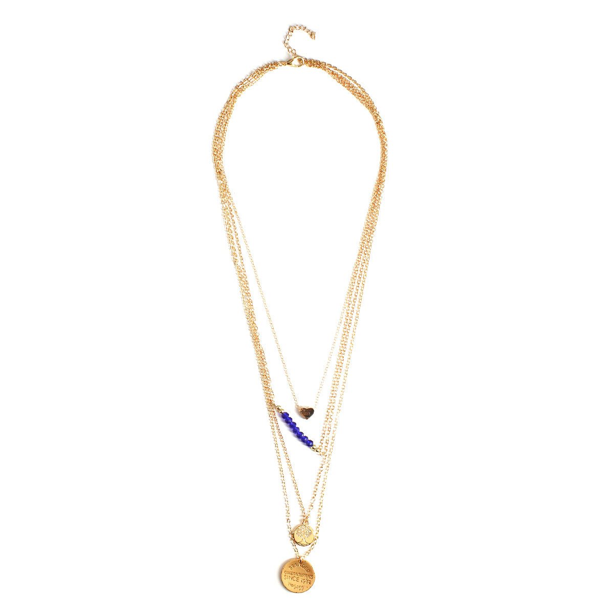 Jewelry rice bead heart branded fruit tree necklace women's creative multi-layer necklace clavicle chain
