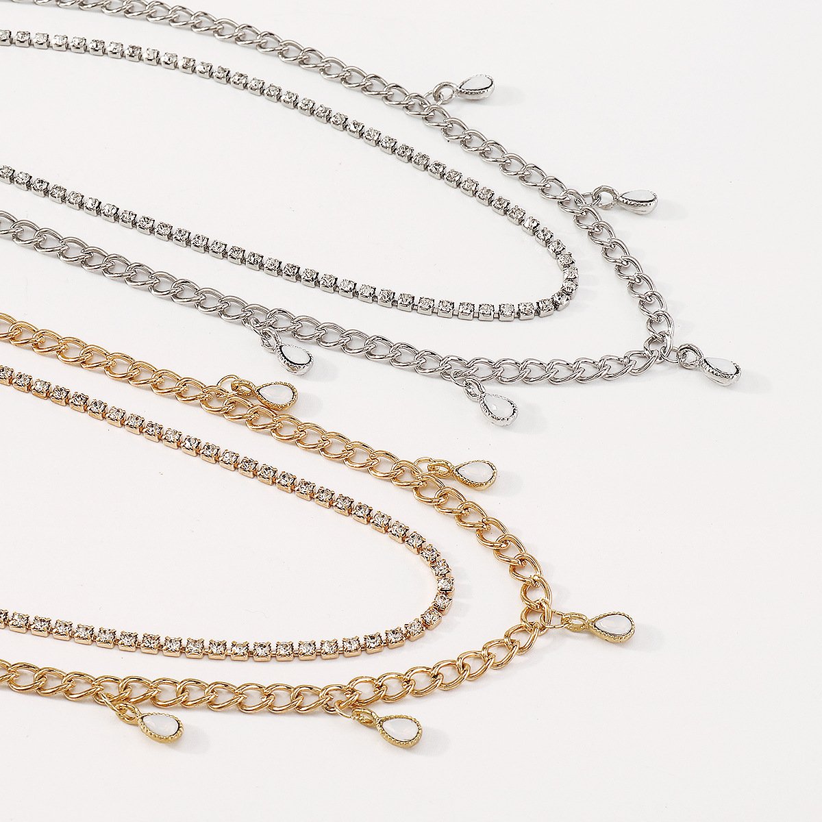 N1632 Simple and creative multi-layer necklace claw chain water drop tassel necklace sweet cool niche necklace