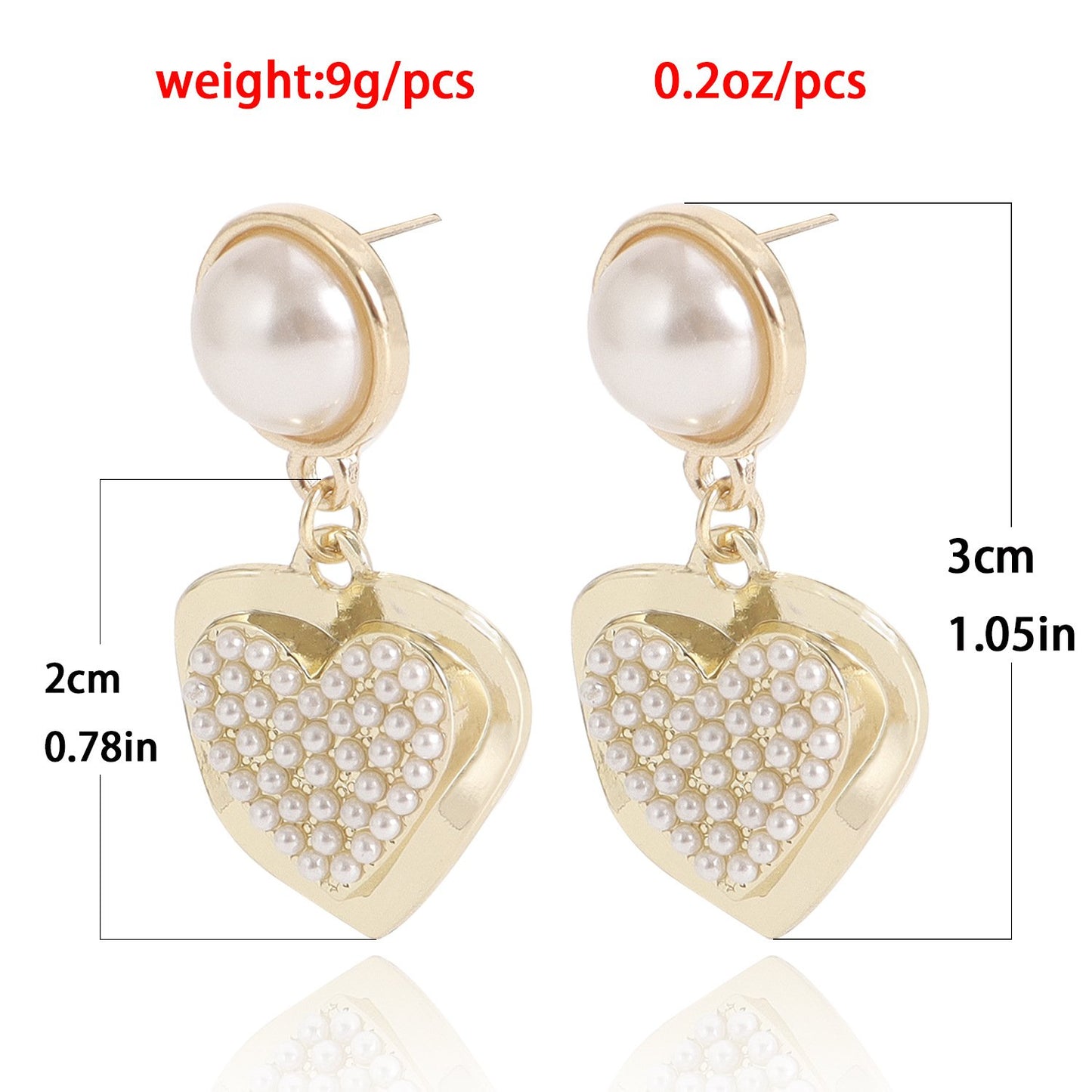 Jewelry beautiful imitation pearl love pendant earrings female hot girl ins trend earrings