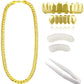 Jewelry Hip Hop Eight Gold Braces Big Gold Chain Set Fashion Personality Glossy Dentures