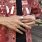 Hip Hop Trend Metal Glossy Men's Ring Set Fashion Retro Design Sensitive Ring Ring