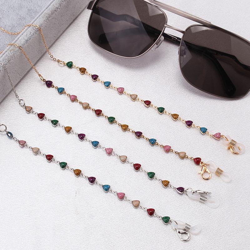 Mask hanging chain glasses chain love pendant mask chain peach heart metal glasses chain direct supply