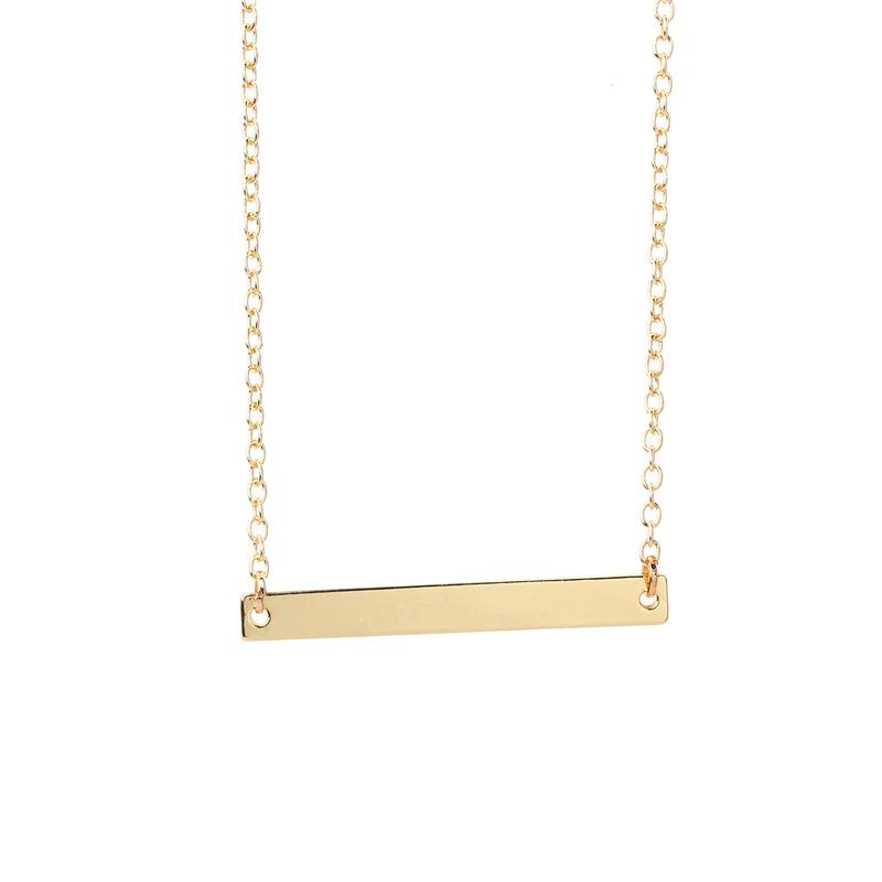 Fashionable small jewelry simple one word horizontal bar necklace