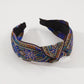 F443 Fashion Ethnic Embroidered Headband Retro Trendy Knotted Geometric Headband Exaggerated Colorful Hair Accessories