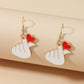 Creative personality earrings simple metal dripping oil red heart-shaped earrings creative cute earrings female