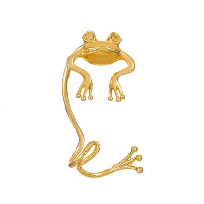 Fashion Metal Frog Holeless Ear Clip Ethnic Creative Retro Animal Ear Hanging Do Old Earrings Female