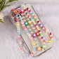 Ethnic diy color soft pottery imitation pearl acrylic geometric beaded mobile phone chain