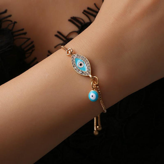 Personalized flash diamond devil's eye bracelet temperament national jewelry single-layer temperament bracelet