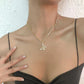 N8736 Fashion Simple Necklace Women's Claw Chain Full Diamond Butterfly Clavicle Chain Temperament Lady Harbor Necklace