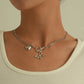 Jewelry Geometric OT Buckle Hollow Butterfly Pendant Necklace Ladies Three to One Trendy Love Heart Necklace