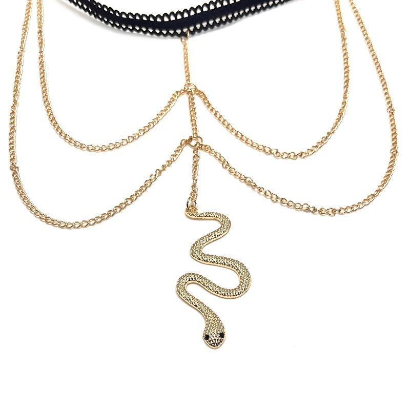 Double Layer Thigh Chain Stretch Snake Long Leg Chain Women Bohemian Fashion Layered Chain Body Chain Jewelry