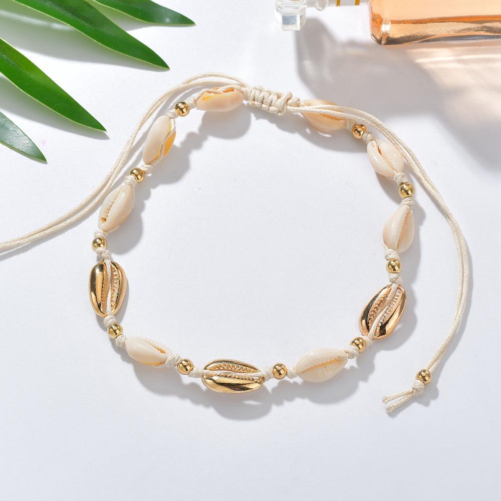 Popular simple jewelry set shell choker alloy shell knotted braided necklace female