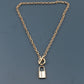 Fashion Trend Jewelry Simple Versatile OT Buckle Lock Accessories Retro Lock Necklace Female