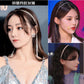 Celebrities with the same style of claw chain headband temperament Internet celebrity headband personality fairy fake earrings headband tassel rhinestone headband
