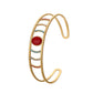 Simple original retro fashion all-match stainless steel oil drip golden crescent hollow adjustable bracelet