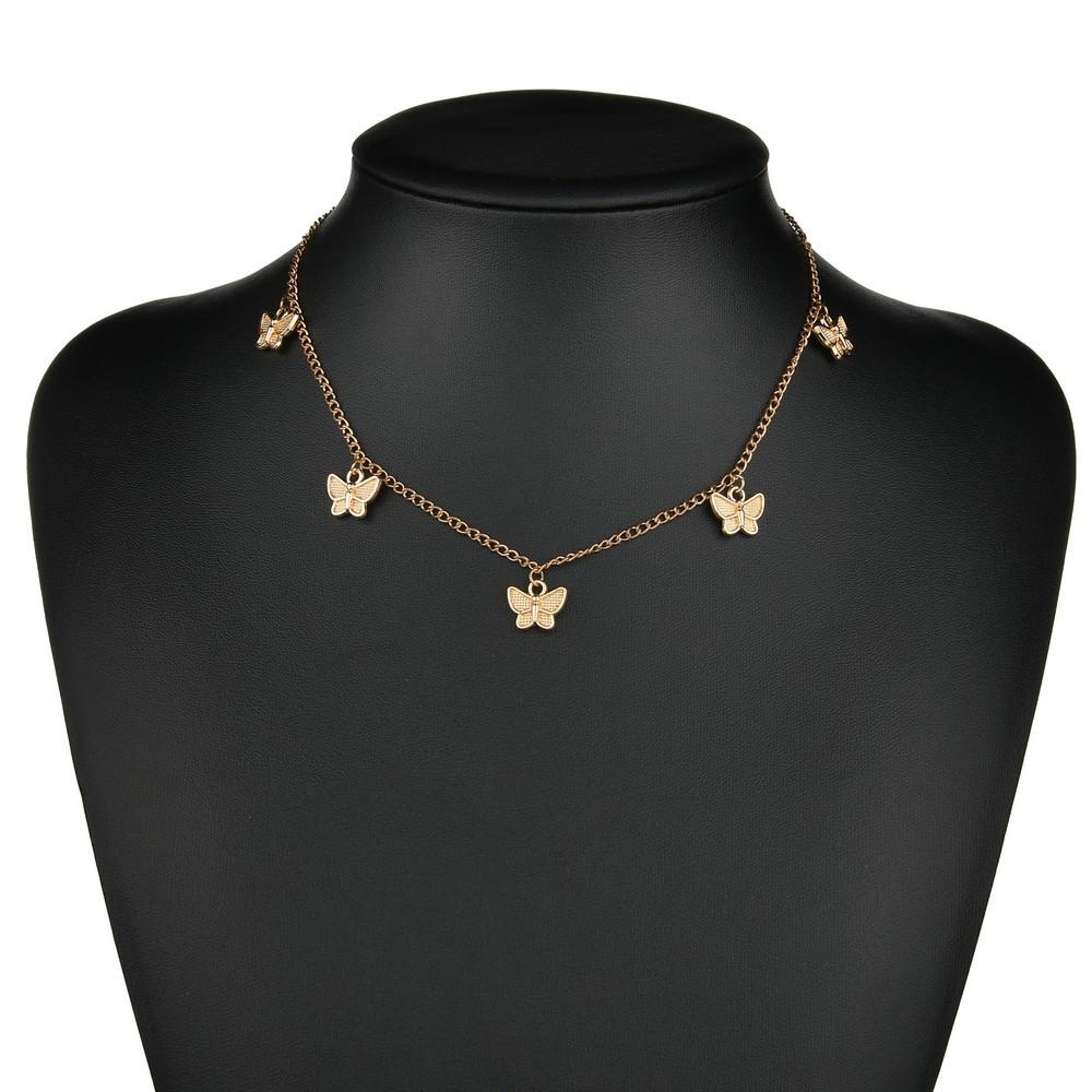 Accessories Simple Thin Chain Alloy Butterfly Pendant Necklace Female Clavicle Chain Jewelry