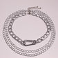Jewelry Punk Geometric Thick Chain Clavicle Necklace Female Hip Hop Trend Metal Keychain Necklace