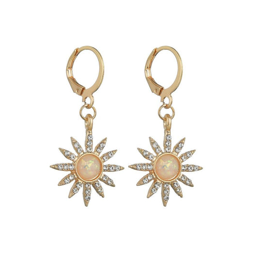 Accessories Fashion Pendant Earrings Rhinestone Sunflower Exaggerated Earrings Earrings Women